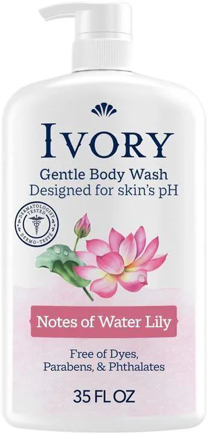 Ivory Body Wash, Mild & Gentle, Water Lily Scent, 35 fl oz Ivory Body Wash, Mild & Gentle, Water Lily Scent, 35 fl oz