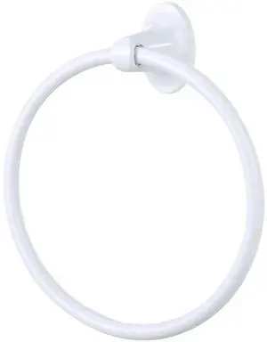 Mainstays 7.1 in Oval Wall Mount Towel Ring, White Finish, with Hardware Mainstays 7.1 in Oval Wall Mount Towel Ring, White Finish, with Hardware