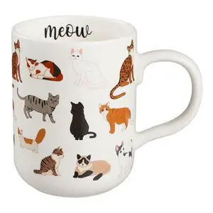 Mainstays 16.06 oz White Stoneware Cat Mug Mainstays 16.06 oz White Stoneware Cat Mug