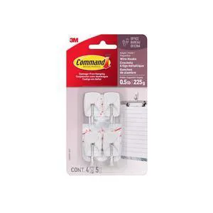 Command Small Wire Toggle Hooks, White, Damage Free Organizing, 4 Hooks and 5 Strips Command Small Wire Toggle Hooks, White, Damage Free Organizing, 4 Hooks and 5 Strips