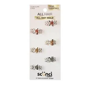Scunci Mini Rhinestone Claw Clip, Multicolor, 6 Count Scunci Mini Rhinestone Claw Clip, Multicolor, 6 Count