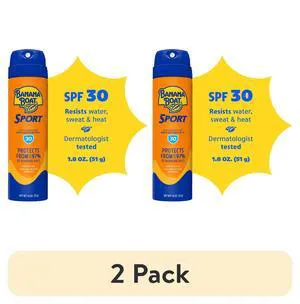 (2 pack) Banana Boat Sport Ultra SPF 30 Sunscreen Spray, Travel Sunscreen Spray, Adult Sunblock, 1.8 oz (2 pack) Banana Boat Sport Ultra SPF 30 Sunscreen Spray, Travel Sunscreen Spray, Adult Sunblock, 1.8 oz