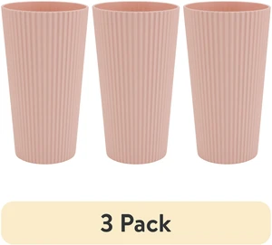 (3 pack) Mainstays Blush Pink Recycled Plastic Beverage Tumbler, 26 oz, 1 Piece (3 pack) Mainstays Blush Pink Recycled Plastic Beverage Tumbler, 26 oz, 1 Piece