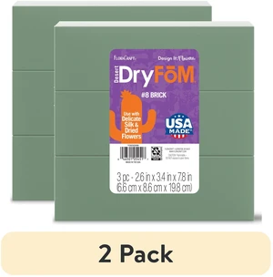 (2 pack) FloraCraft Floral Desert DryFM 3 Piece Brick 2.6 inch x 3.4 inch x 7.8 inch Green (2 pack) FloraCraft Floral Desert DryFM 3 Piece Brick 2.6 inch x 3.4 inch x 7.8 inch Green
