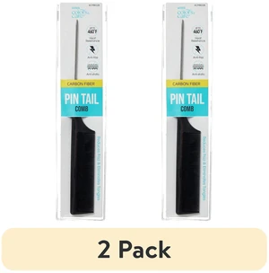 (2 pack) Kiss Colors & Care 9" Carbon Fiber Small Tooth Pin Tail Hair Comb, Black (2 pack) Kiss Colors & Care 9" Carbon Fiber Small Tooth Pin Tail Hair Comb, Black