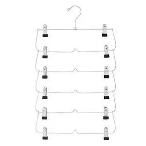 6Tier Metal Pants & Skirt Hanger,ChromeFinished Cascading Closet Organizer,Adjustable RubberCoated Clips,Swivel Hook SpaceSaving MultiGarment Hanger,14 Inch Wide 6Tier Metal Pants & Skirt Hanger,ChromeFinished Cascading Closet Organizer,Adjustable RubberCoated Clips,Swivel Hook SpaceSaving MultiGarment Hanger,14 Inch Wide