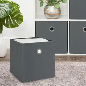 Mainstays Collapsible Fabric Storage Cube Bins,10.5"x10.5"x10.75",Durable Polyester Organizer Bin,MetalGrommet Handle,FoldFlat,For Cube Shelves,Clothes,Books & Dorm Mainstays Collapsible Fabric Storage Cube Bins,10.5"x10.5"x10.75",Durable Polyester Organizer Bin,MetalGrommet Handle,FoldFlat,For Cube Shelves,Clothes,Books & Dorm