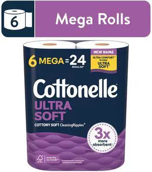 Enjoy unbeatable comfort* with Cottonelle Ultra Soft Toilet Paper, our softest, most absorbent 2-ply bath tissue yet. Featuring our softest CleaningRipples, this toilet tissue delivers a gentle clean Enjoy unbeatable comfort* with Cottonelle Ultra Soft Toilet Paper, our softest, most absorbent 2-ply bath tissue yet. Featuring our softest CleaningRipples, this toilet tissue delivers a gentle clean