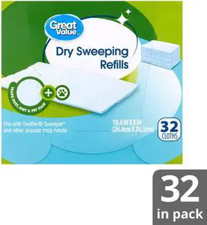 Great Value Dry Sweeping Cloth Refills, 32 Count Great Value Dry Sweeping Cloth Refills, 32 Count