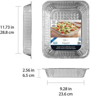 Mainstays Disposable Aluminum HalfSize Steam Pans,10Pack,MultiPurpose Food Serving Trays With Wide Rim,For Buffets,Parties,Catering & HotCold Food Storage Mainstays Disposable Aluminum HalfSize Steam Pans,10Pack,MultiPurpose Food Serving Trays With Wide Rim,For Buffets,Parties,Catering & HotCold Food Storage