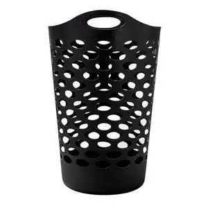 Mainstays Flexible Round Laundry Hamper with Carry Handles, Black Plastic Mainstays Flexible Round Laundry Hamper with Carry Handles, Black Plastic