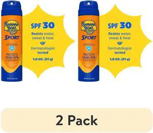 (2 pack) Banana Boat Sport Ultra SPF 30 Sunscreen Spray, Travel Sunscreen Spray, Adult Sunblock, 1.8 oz (2 pack) Banana Boat Sport Ultra SPF 30 Sunscreen Spray, Travel Sunscreen Spray, Adult Sunblock, 1.8 oz