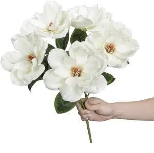 19-inch Artificial Silk White Magnolia Bush, for Indoor Use, by Mainstays 19-inch Artificial Silk White Magnolia Bush, for Indoor Use, by Mainstays