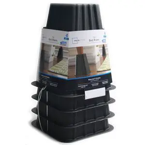 Mainstays Black Plastic Tall Bed Risers to Raise Your Bed for Storage, 4-Pack, 6.75 in x 6.75 in x 8 in Mainstays Black Plastic Tall Bed Risers to Raise Your Bed for Storage, 4-Pack, 6.75 in x 6.75 in x 8 in