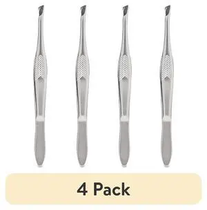 (4 pack) Equate Stainless Steel Classic Slant-Tip Eyebrow Tweezers, 1 Count (4 pack) Equate Stainless Steel Classic Slant-Tip Eyebrow Tweezers, 1 Count