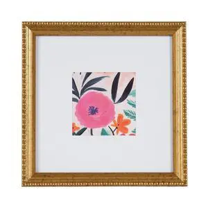 DesignOvation 8x8 Matted for 4x4 Beaded Gold Decorative Tabletop Picture Frame DesignOvation 8x8 Matted for 4x4 Beaded Gold Decorative Tabletop Picture Frame