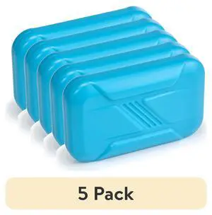 (5 pack) Your Zone Kids Reusable Slim Ice Pack for Food Storage, Lunch Box Ice Pack, Lightweight, Neon Aqua (5 pack) Your Zone Kids Reusable Slim Ice Pack for Food Storage, Lunch Box Ice Pack, Lightweight, Neon Aqua