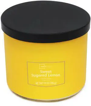 Mainstays 3-Wick Textured Wrap Sweet Sugared Lemon Candle, 14 Ounce Mainstays 3-Wick Textured Wrap Sweet Sugared Lemon Candle, 14 Ounce
