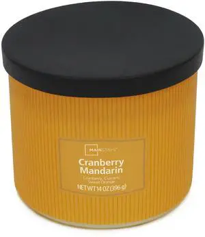 Mainstays 3-Wick Cranberry Mandarin Scented Candle, Textured Wrapped Jar, 14 oz Mainstays 3-Wick Cranberry Mandarin Scented Candle, Textured Wrapped Jar, 14 oz