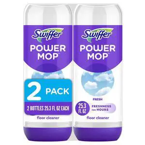 Swiffer Power Mop Refill Solution, Tile, Vinyl, Laminate, Wood, Floor Cleaner, Fresh, 50.6oz Swiffer Power Mop Refill Solution, Tile, Vinyl, Laminate, Wood, Floor Cleaner, Fresh, 50.6oz