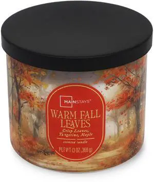 Mainstays Warm Fall Leaves Scented Candle, 3 Wicks, 13 oz Mainstays Warm Fall Leaves Scented Candle, 3 Wicks, 13 oz