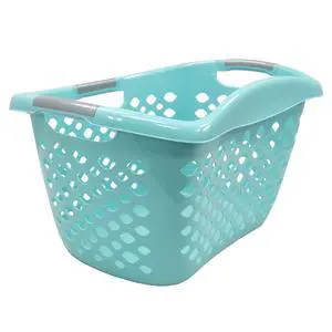 Home Logic 1.8 Bushel Hip Grip Plastic Laundry Basket, Teal, Adult Home Logic 1.8 Bushel Hip Grip Plastic Laundry Basket, Teal, Adult