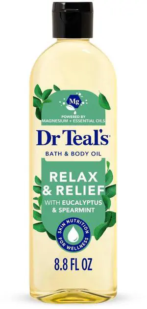 Dr Teal's Relax & Relief Bath & Body Oil with Eucalyptus & Spearmint Essential Oils, 8.8 fl oz Dr Teal's Relax & Relief Bath & Body Oil with Eucalyptus & Spearmint Essential Oils, 8.8 fl oz
