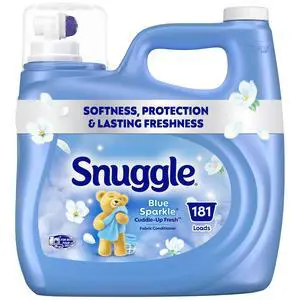 Snuggle Liquid Fabric Softener, Cuddle-Up Fresh Blue Sparkle, 123.1 oz, 181 Loads Snuggle Liquid Fabric Softener, Cuddle-Up Fresh Blue Sparkle, 123.1 oz, 181 Loads