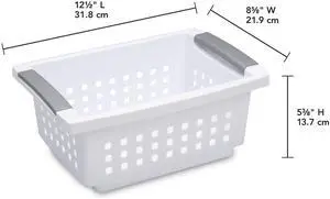 (2 pack) Sterilite Small Stacking Basket, Open Plastic Bin, Space Saving Organizers, White (2 pack) Sterilite Small Stacking Basket, Open Plastic Bin, Space Saving Organizers, White