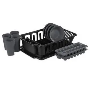 Sterilite 12 Piece Kitchen Set, Includes Sinkset, Bowls, Tumblers, Ice Cube Trays, Black Sterilite 12 Piece Kitchen Set, Includes Sinkset, Bowls, Tumblers, Ice Cube Trays, Black