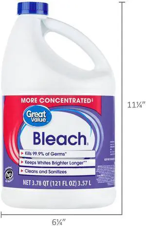 Great Value Concentrated Liquid Bleach, 121 fl oz Great Value Concentrated Liquid Bleach, 121 fl oz