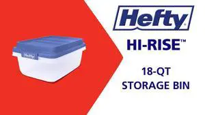 Hefty HI-RISE 18 Quart Small Latching Storage Bin, Clear Plastic Storage Container with Latch HI-RISE Lid, Blue Hefty HI-RISE 18 Quart Small Latching Storage Bin, Clear Plastic Storage Container with Latch HI-RISE Lid, Blue