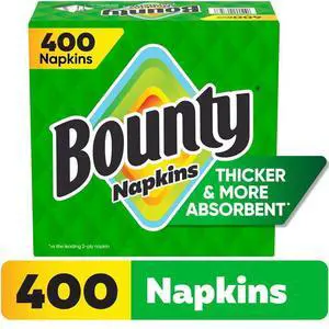 Bounty Everyday Disposable Paper Napkins, White, 400 Count Napkins Bounty Everyday Disposable Paper Napkins, White, 400 Count Napkins
