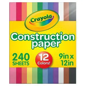 Crayola Construction Paper, 240 Pages, Valentines Party Supplies, 10 Colors, Craft Paper Crayola Construction Paper, 240 Pages, Valentines Party Supplies, 10 Colors, Craft Paper