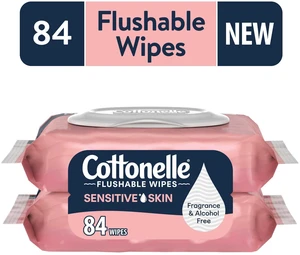 Cottonelle Fragrance Free Flushable Wet Wipes, 2 Flip-Top Packs Cottonelle Fragrance Free Flushable Wet Wipes, 2 Flip-Top Packs