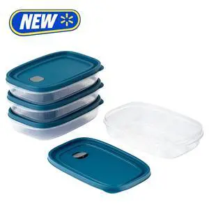 Mainstays Reusable Food Storage Container Medium Rectangle Plastic 4-Pack 5.2Cups with Lids Mainstays Reusable Food Storage Container Medium Rectangle Plastic 4-Pack 5.2Cups with Lids