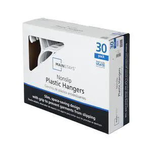 Mainstays Plastic Non-Slip Clothing Hangers 30 Count White Mainstays Plastic Non-Slip Clothing Hangers 30 Count White
