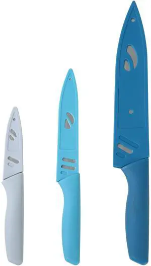 Mainstays 3-Piece Stainless Steel Color Knife Set with Soft Grip Handles Mainstays 3-Piece Stainless Steel Color Knife Set with Soft Grip Handles