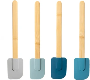 Mainstays Colorful Silicone Spatulas 4-Piece Set with Bamboo Handles, Blue Mainstays Colorful Silicone Spatulas 4-Piece Set with Bamboo Handles, Blue