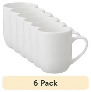 Mainstays 12oz Glazed White Stoneware Mug (6pack) Mainstays 12oz Glazed White Stoneware Mug (6pack)