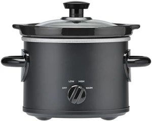 Mainstays 2 Quart Round Slow Cooker with Matte Black Finish and Glass Lid Mainstays 2 Quart Round Slow Cooker with Matte Black Finish and Glass Lid