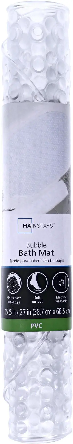 Mainstays Oval Bubble Vinyl Tub Mat, Clear Mainstays Oval Bubble Vinyl Tub Mat, Clear