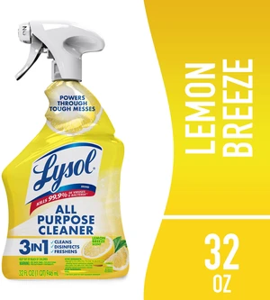 Lysol All Purpose Cleaner Sanitizing and Disinfecting Spray, Lemon Breeze, 32 oz, Bottle Lysol All Purpose Cleaner Sanitizing and Disinfecting Spray, Lemon Breeze, 32 oz, Bottle
