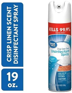 Great Value Disinfectant Spray, 19 oz, Crisp Linen Scent Great Value Disinfectant Spray, 19 oz, Crisp Linen Scent