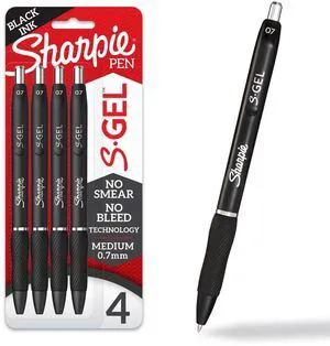 Sharpie S-Gel Gel Pens, Medium Point (0.7mm), Black Ink, 4 Count Sharpie S-Gel Gel Pens, Medium Point (0.7mm), Black Ink, 4 Count