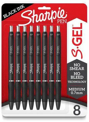 Sharpie S-Gel Medium Point (0.7mm) Gel Pens, Black, 8 Count Sharpie S-Gel Medium Point (0.7mm) Gel Pens, Black, 8 Count