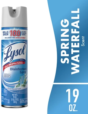Lysol Disinfectant Spray, Antibacterial and Sanitizing, Deodorizer, Spring Waterfall, 19oz Lysol Disinfectant Spray, Antibacterial and Sanitizing, Deodorizer, Spring Waterfall, 19oz