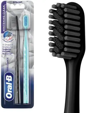 Oral-B Pro Whitening Brilliance Toothbrush, Extra Soft, Black and Teal, 2 Count Oral-B Pro Whitening Brilliance Toothbrush, Extra Soft, Black and Teal, 2 Count