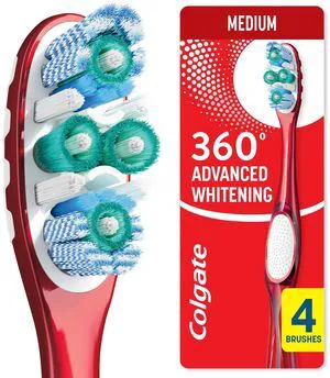 Colgate 360 Advanced Whitening Toothbrush, Medium, 4 Pack Colgate 360 Advanced Whitening Toothbrush, Medium, 4 Pack
