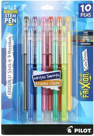 Pilot FriXion ColorSticks Erasable Gel Ink Pens Fine Point Assorted Colors 10 Pack Pilot FriXion ColorSticks Erasable Gel Ink Pens Fine Point Assorted Colors 10 Pack